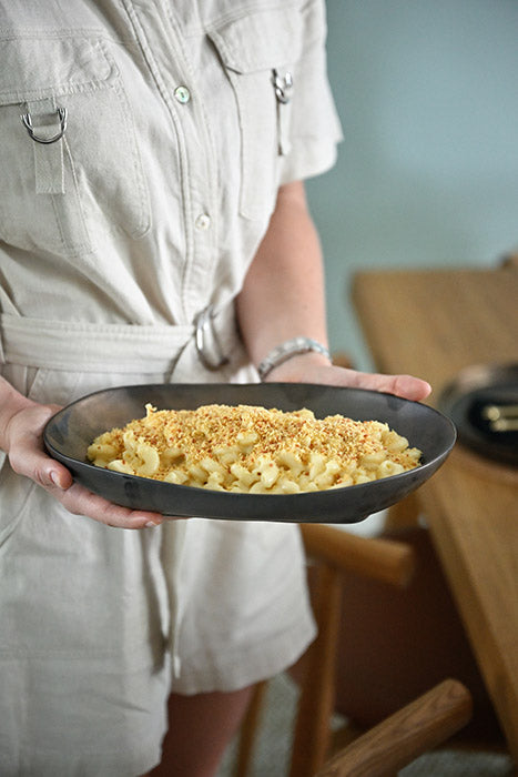 Bronze stoneware low serving dish