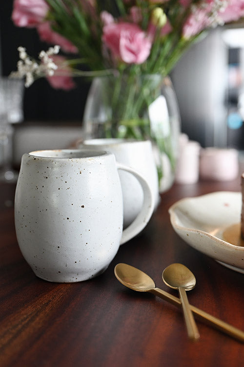 Cozy ceramic coffee cup white