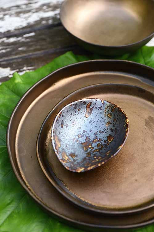 Handcrafted artisanal ceramic dinnerware