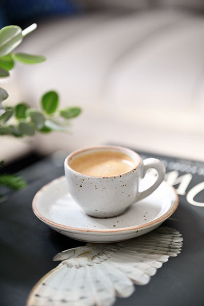 Matte white rustic espresso cup Singapore