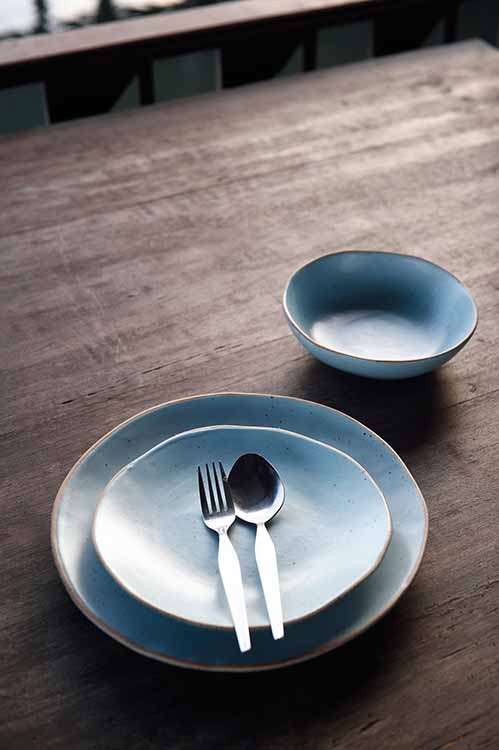 Handcrafted artisanal ceramic dinnerware