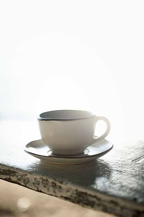 Handmade Ceramic tableware Free-Form Cup and Coaster Set