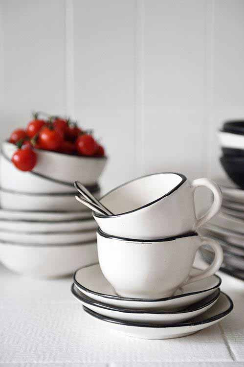 Handmade Ceramic tableware Free-Form Cup and Coaster Set