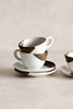 Handmade gold leaf ceramic espresso cup and saucer set