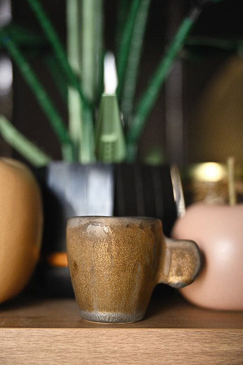 handmade bronze ceramic espresso cup