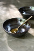 Brushed gold stainless steel dinner spoon, 19 cm, matte gold finish with weighted squared handle, hand-forged 18/8 steel