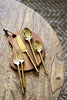 Polished gold hand-forged 304 stainless steel cutlery set with sculpted segmented handles — Kra Sanctuary