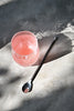 Matte black stainless steel cocktail bar spoon, 20 cm long stirring spoon with twisted hammered handle and teardrop end