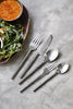 20-piece polished gold cutlery set, hand-forged 18/8 stainless steel with sculpted segmented handles