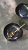Hand-forged 19 cm brushed gold dinner spoon, matte gold-plated 18/8 stainless steel with weighted squared handle