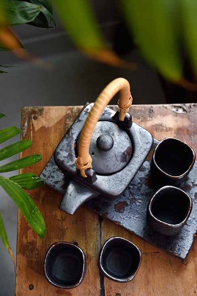 Tableware Handmade Free-Form Teapot Set