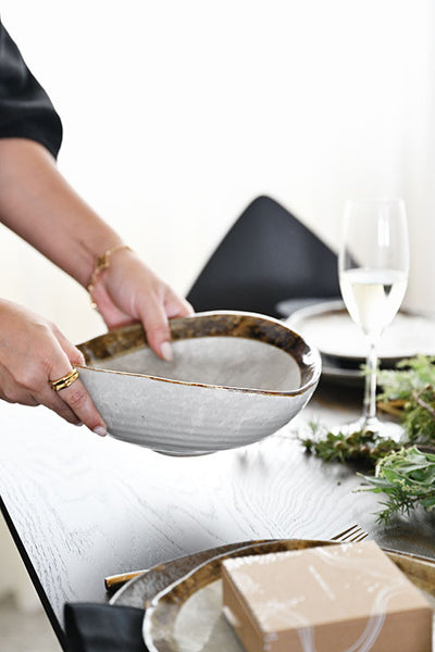 Handcrafted artisanal ceramic dinnerware