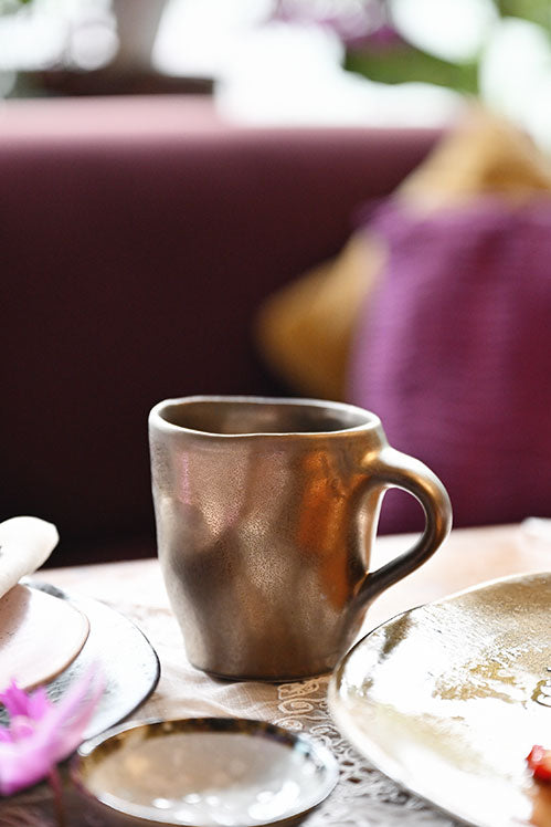 bronze organic shaped coffee mug singapore