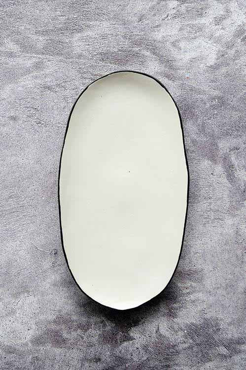 Handmade Ceramic tableware Free-Form Oval Platter